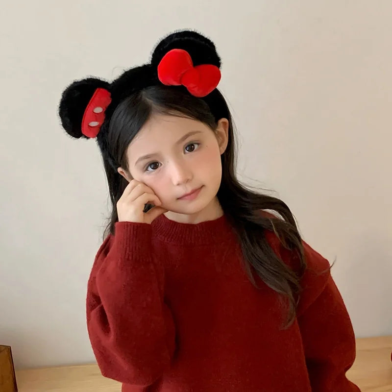 Cute Sweet Fluffy Hairband for Baby Girls Bowknot Cartoon Head Band for Kids Children Hair Accessories Chinese Suppliers