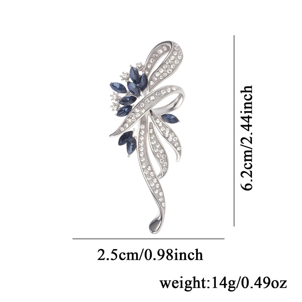 Fashion New Design Elegant Glitter Rhinestone Luxury Brooches for Girls Elegant Pins Jewelry for Women Ladies Accessories Female