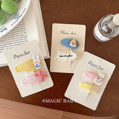Sweet Cute Animals Cartoon Bowknot Letter Hair Clips for Baby Girls Fashion Peppy Snap Clips for Kids Children Hair Accessories