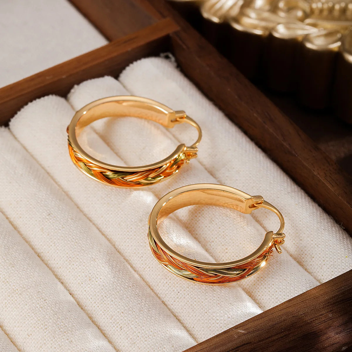 Fashion Simple 18K Gold Plated Colorful Copper Wire Hoop Earrings for Girls Classic Jewelry for Women Ladies Wholesale Bulk