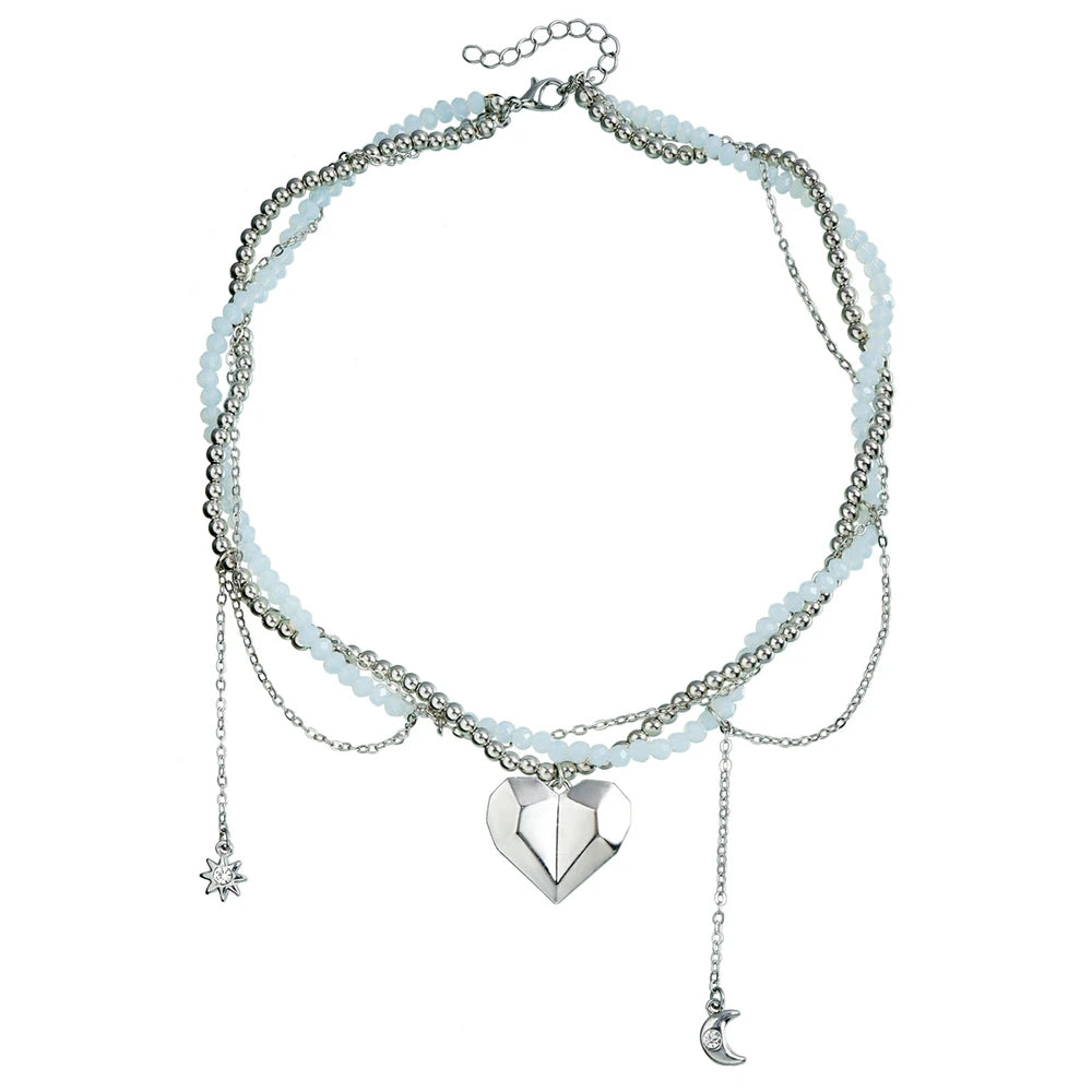 Fashion Sweet Spicy Heart Shaped Elegant Necklaces for Girls Trendy Stylish Tassel Jewelry for Women Ladies Accessories
