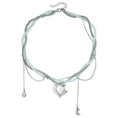 Fashion Sweet Spicy Heart Shaped Elegant Necklaces for Girls Trendy Stylish Tassel Jewelry for Women Ladies Accessories