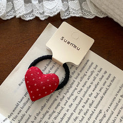 Chic Cute Kids Hair Ties Sweet Bowknot Heart Shaped Plaid Scrunchies Polka Dot Fashion Hair Accessories for Children