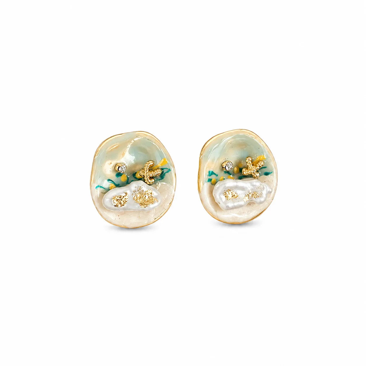 Fashion S925 Silver Copper 18K Gold Plated Jewelry Freshwater Stud Earrings for Girls Trendy Jewelry for Women Ladies Wholesale