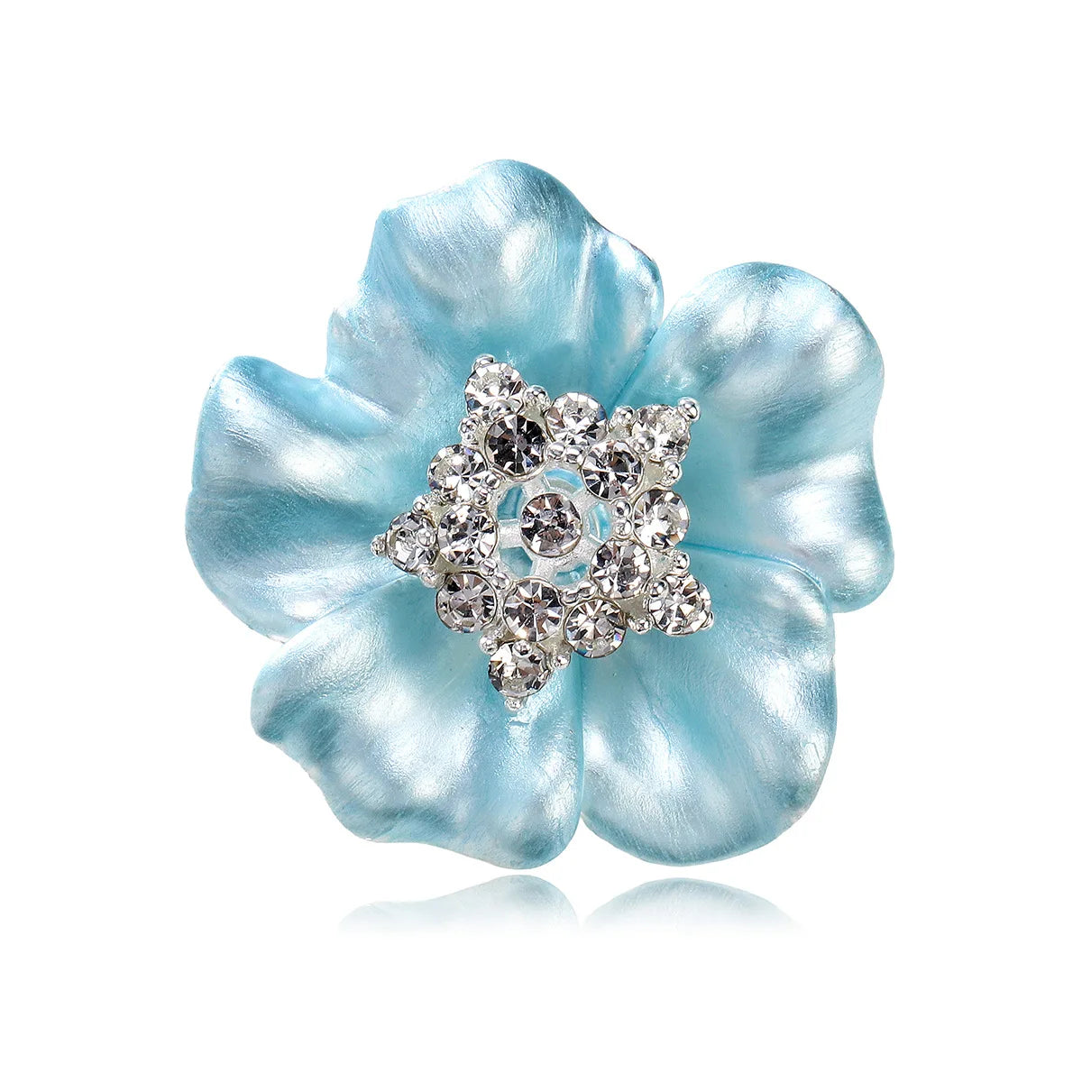 Fashion Solid Color Flower Glitter Lustrous Brooches for Girls Sweet Elegant Jewelry for Women Ladies Accessories Wholesale