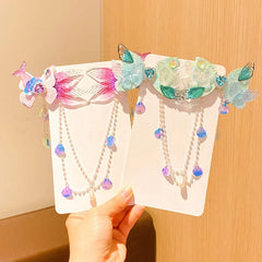 Cute Sweet Princess Style Glitter Hair Clips for Baby Girls Alligator Child Hair Accessories Imitation Pearls Stock Alloy