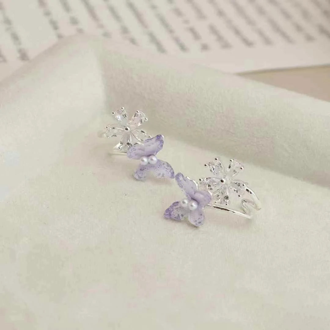 Sweet Butterfly Elegant Hoop Earrings for Girls Princess Style Trendy Jewelry for Women Ladies Bijuterias Chinese Supplier