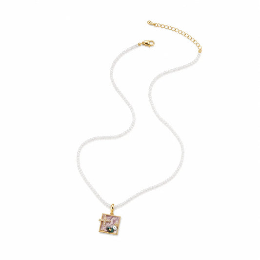 Fashion Clear Quartz Copper 18K Gold Necklaces for Girls Sweet Beads Jewelry for Women Ladies Wholesale Bulk China Factory