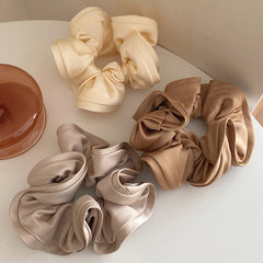 Fashion Solid Color Elegant Simple Scrunchies for Girls Lustrous Graceful Chic Trendy Hair Ties for Women Lady Hair Accessories