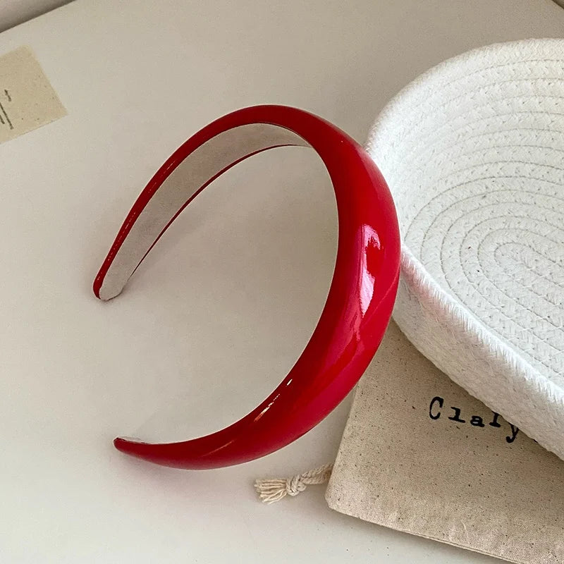 Women Red Acrylic Hairbands Candy Color Fashion Vintage Sweet Customized Wholesale Head Band Festival Christmas Accessories