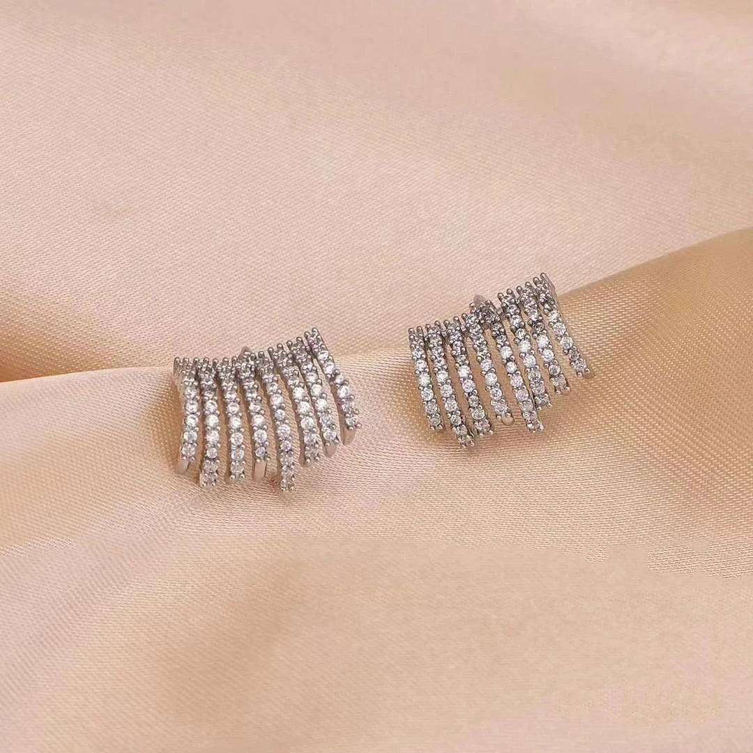 Women Wheat Spike-shaped Irregular Drop Earring Fashion Sparking Luxurious Glamorous Wholesale Jewelry Accessories for Causal
