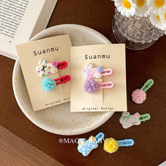 High Quality Kids Cartoon Candy Color Small Alligator Hairpins Sweet Cute Fabric Accessory for Children's Daily Use Wholesale