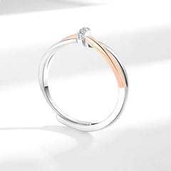Double Knot Couple Rings Women's Twisted Two Colors Simple Elegant Light Luxury Open Rings Fashion Jewelry Accessories Wholesale