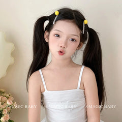 Luxurious Yellow Glitter Hair Clips for Baby Girls Alligators Kids Child Hair Accessories Alloy Rhinestone Cute Sweet Parties