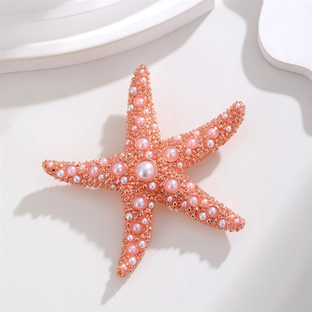 Fashion Sweet Starfish Sweet Trendy Brooches for Girls Glamorous Hot Sale Cute Pins Jewelry for Women Ladies Accessories Chic