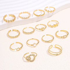 Fashionable Rings Women Simple Wheat Ear Style Gemstone Rings Versatile High-end Stainless Steel Jewelry Accessories Wholesale