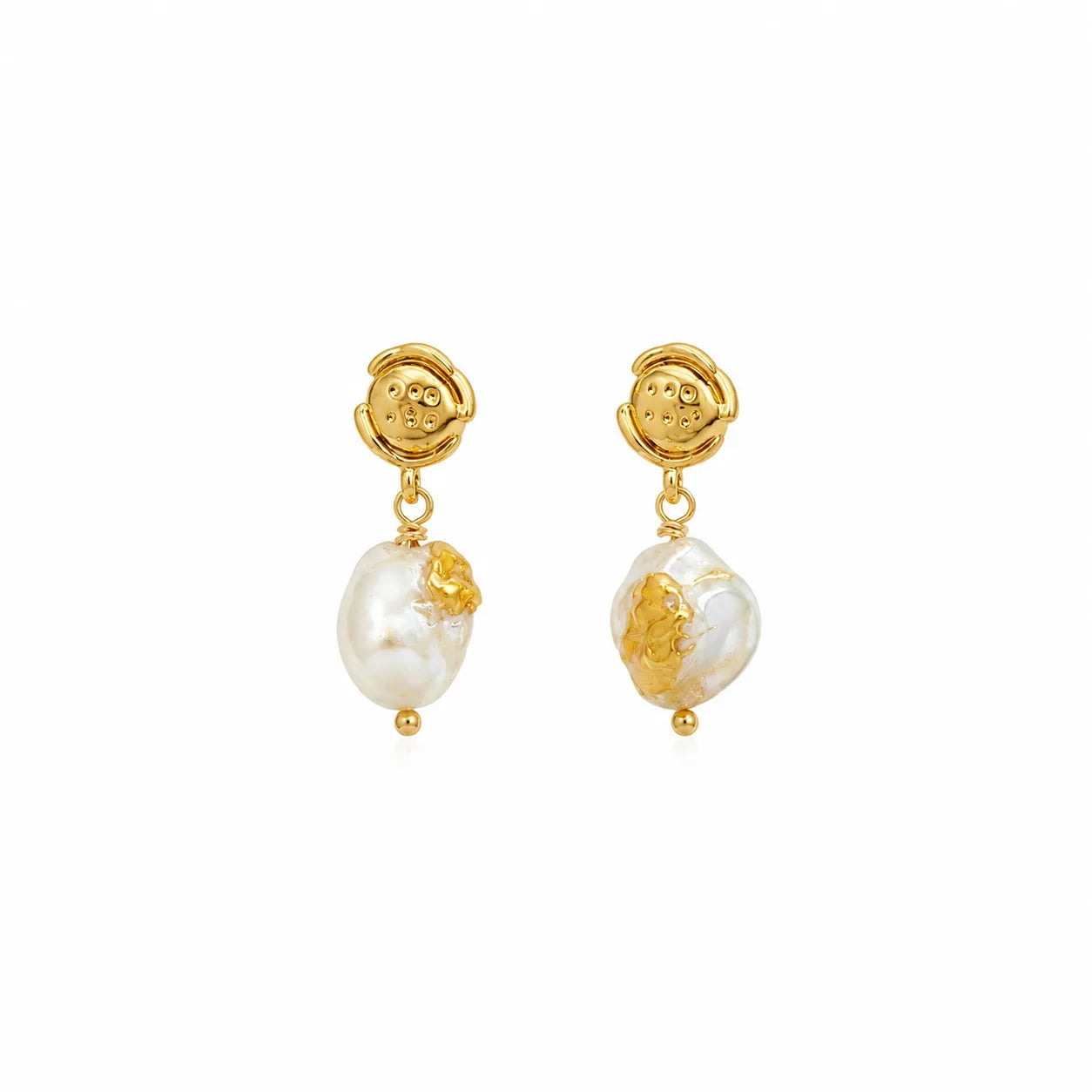 Fashion Freshwater Pearl S925 Silver Drop Earrings for Girls Classic Elegant Jewelry for Women 18k Gold Plated Wholesale Low MOQ