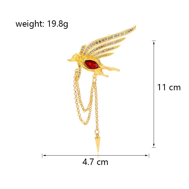 Fashion Retro Vintage Glitter Tassel Brooches for Girls Elegant Graceful Luxury Pins Jewelry for Women Ladies Accessories