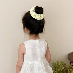 Kids Thick Thin Hair Green Color Blocked Large Scrunchies Fashion Sweet Elegant in Stock Hair Ties Accessories for Kids Daily