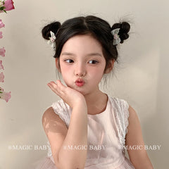 Girly Aesthetic Bowknot Heart Small Scrunchies Sweet Cute Fashion Wholesale in Stock Hair Ties for Daily Stage Travelling Use