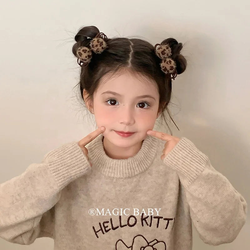 Fashion Trendy Bowknot Leopard Print Scrunchies for Baby Girls Cute Hair Ties for Kids Child Hair Accessories Chinese Supplier