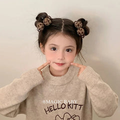 Fashion Trendy Bowknot Leopard Print Scrunchies for Baby Girls Cute Hair Ties for Kids Child Hair Accessories Chinese Supplier