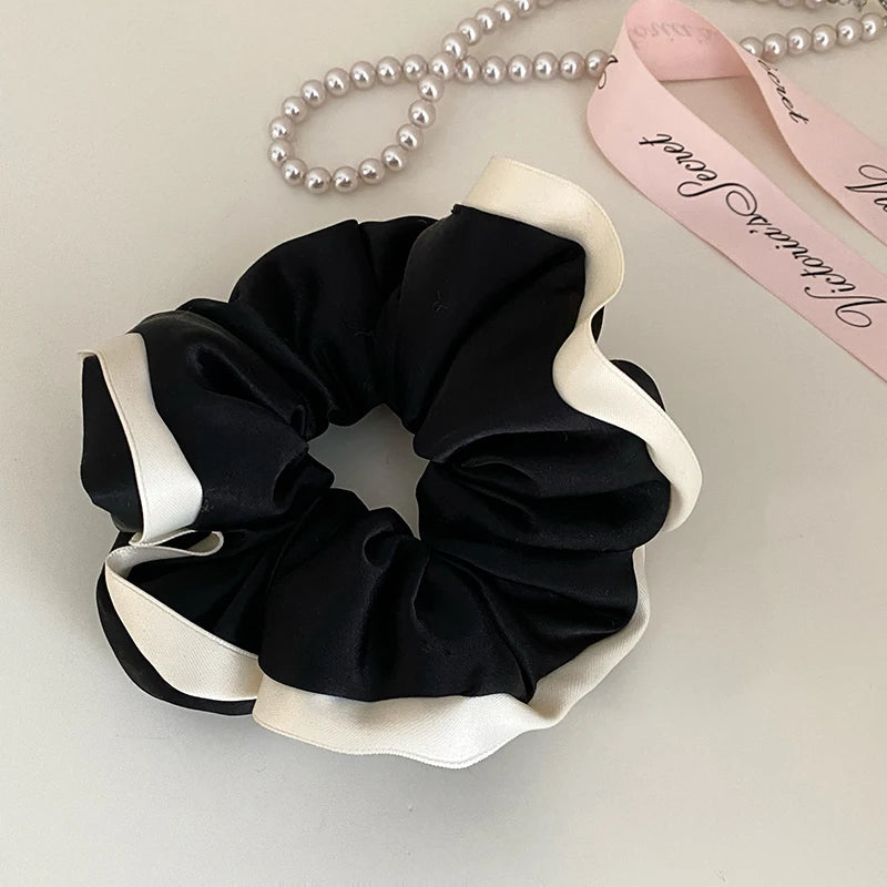 Fashion Elegant Trendy Sweet Scrunchies for Girls French Style Lustrous Hair Ties for Women Ladies Hair Accessories Female