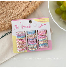 Simple Solid Color Minimalistic Fashion Scrunchies High Elastic Hair Ties for Kids Children Hair Accessories in Stock Kawaii