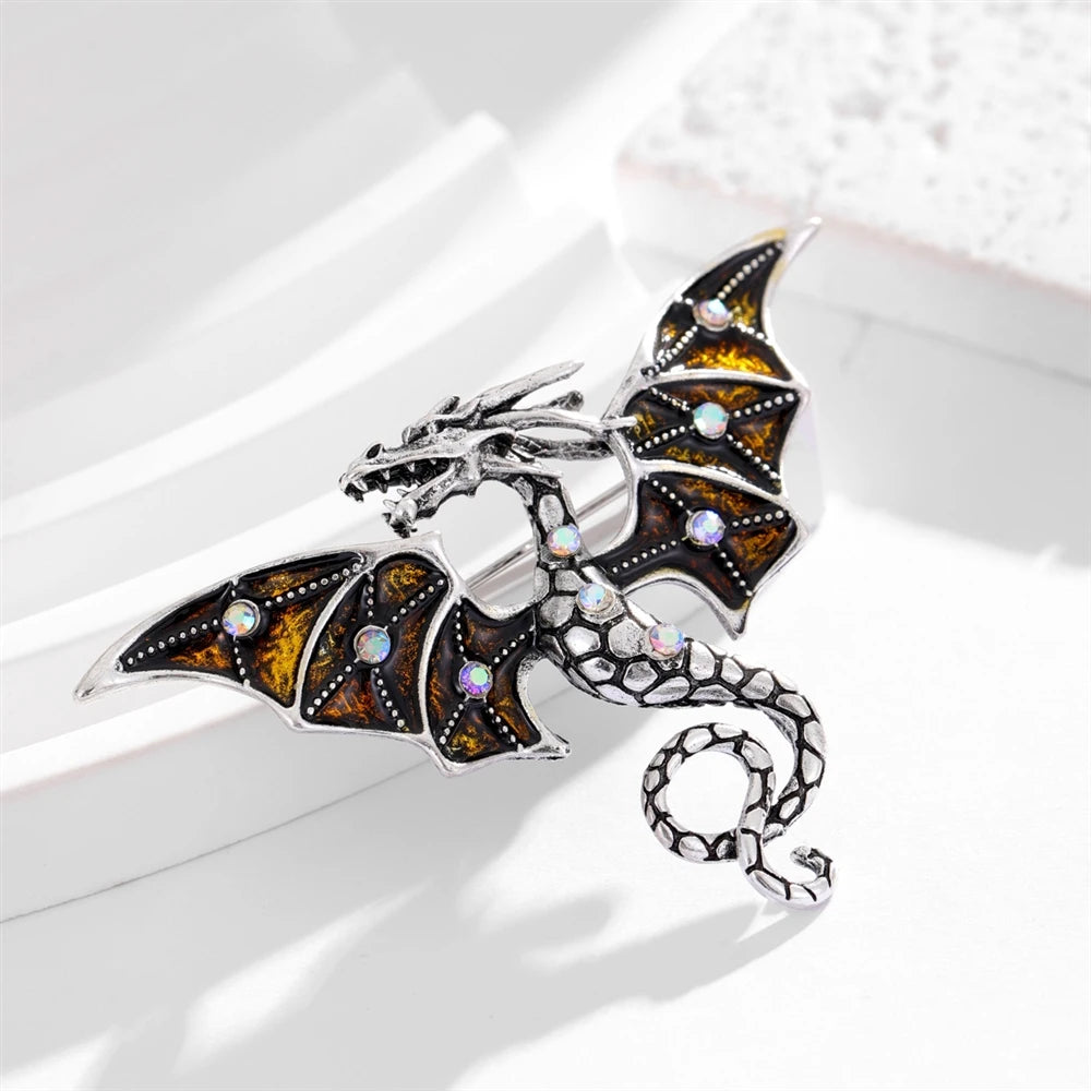 Fashion Dragon Trendy Stylish Brooches for Girls Glamorous Charms Pins Jewelry for Women Ladies Accessories Chinese Supplier