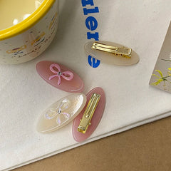 Solid Color Sweet Cute Bowknot Acetate Hair Clips for Girls Fashion Trendy Chic Haarspange for Women Ladies Hair Accessories