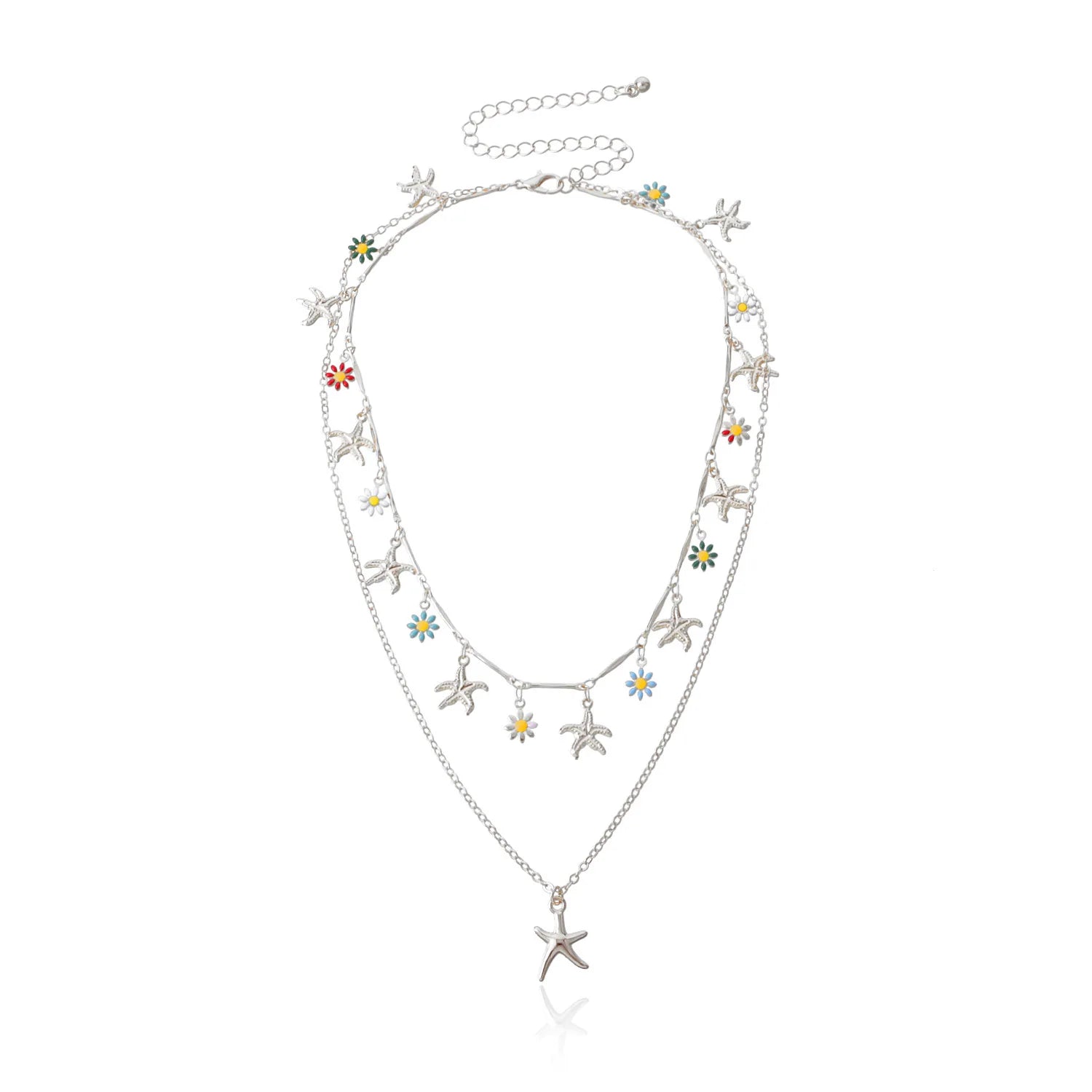 Fashion Flower Sea Layered Wearing Necklaces for Girls Sweet Cute Elegant Jewelry for Women Lady Accessories Wholesale Supplier