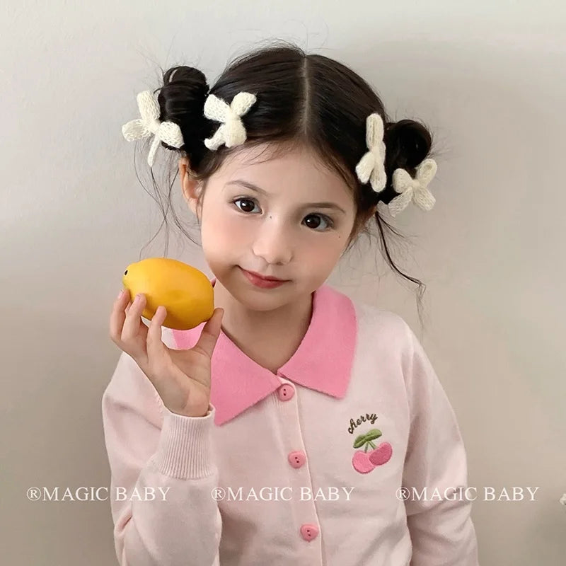 Solid Color Classic Bowknot Hair Clips for Baby Girls Cute Kawaii Fashion Alligators for Kids Children Hair Accesaories in Stock