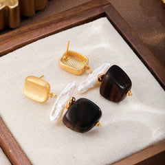 Fashion Elegant Simple S925 Silver Baroque Pearl Drop Earrings for Girls Natural Stone Jewelry for Women Ladies Wholesale Bulk