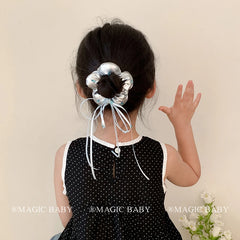 Fashion Flower Ribbon Scrunchies for Baby Girls Cute Sweet Kawaii Hair Ties for Kids Children Hair Accessories in Stock Stylish