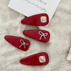 Fashion Chic Solid Color Red Hair Clips for Girls Red Trendy Stylish Haarspange in Stock for Women Ladies Hair Accessories