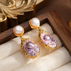 Fashion S925 Silver Freshwater Pearl Drop Earrings for Girls Elegant Luxury Copper 18K Gold Jewelry for Women Ladies Wholesale
