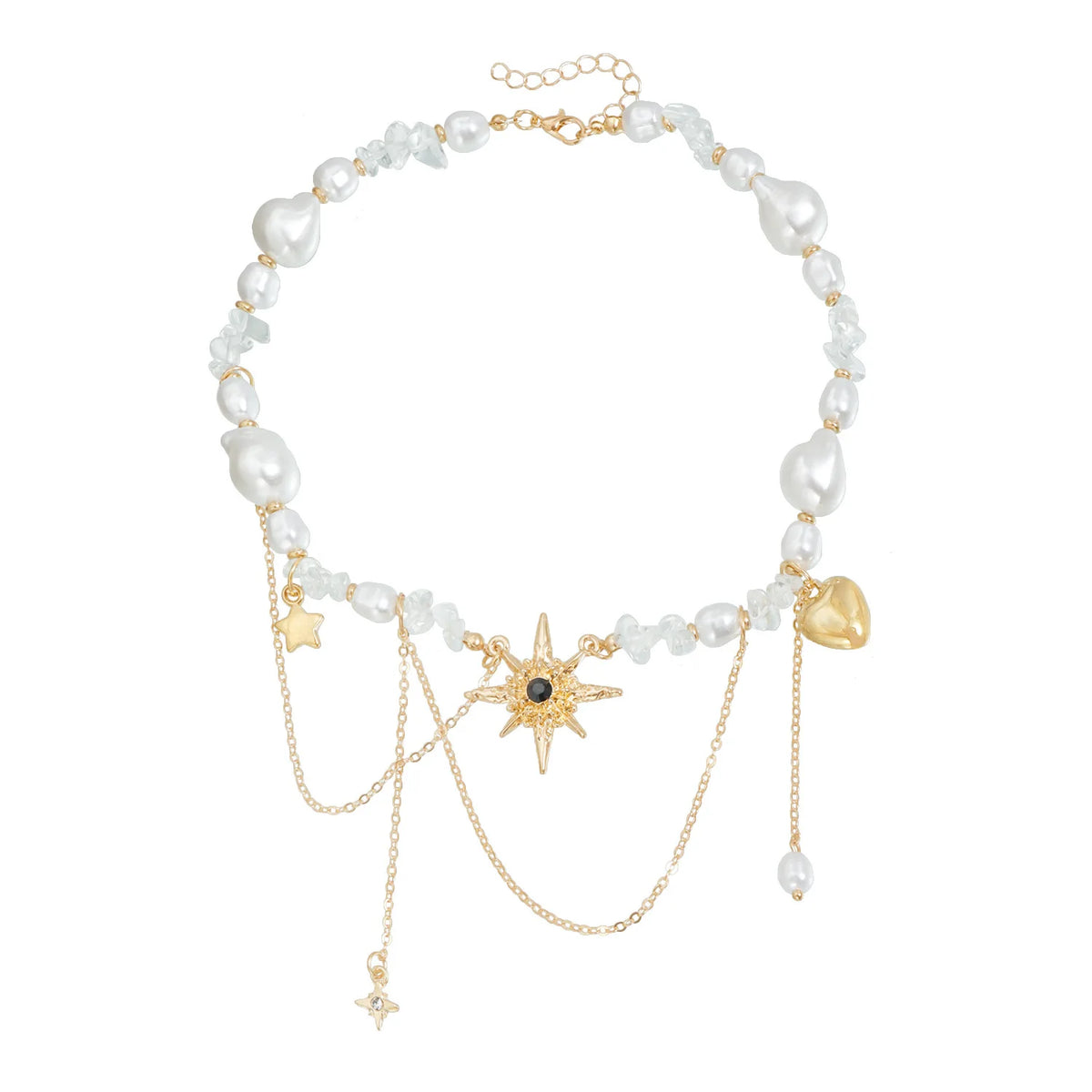 Sweet Cool Hot Girl Eight-pointed Star Necklace Light Luxury Fashion Niche Style Elegant Trendy Jewelry for Women Ladies Chic