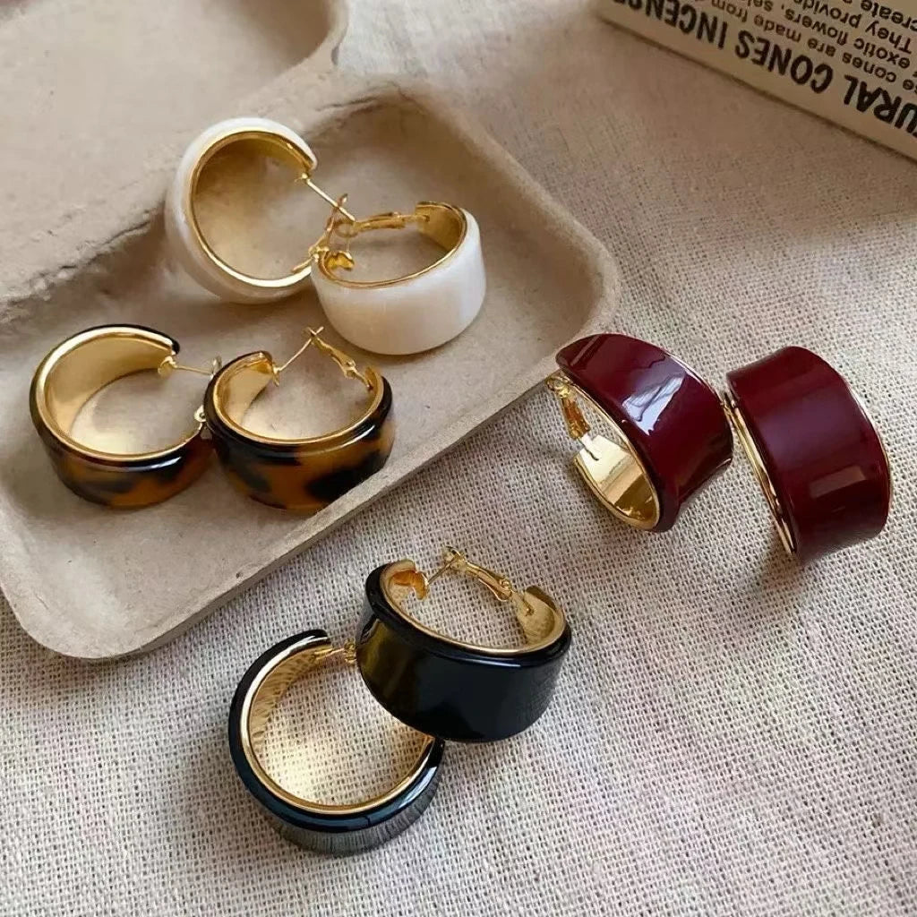 Fashion Trendy Simple Minimalistic Hoop Earrings for Girls Art Deco Charms Designers Jewelry for Women Ladies Accessories Chic