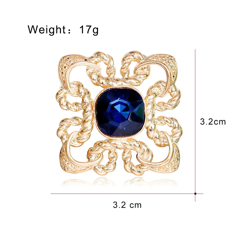 Fashion Vintage Luxury Glitter Rhinestone Brooches for Girls Trendy Glamorous Dainty Pins Jewelry for Women Ladies Accessories