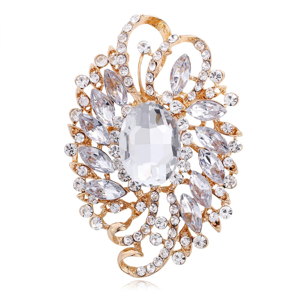 Fashion Rhinestone Glitter Sparking Dainty Brooches for Girls Glamorous Vintage Pins Jewelry for Women Ladies Accessories