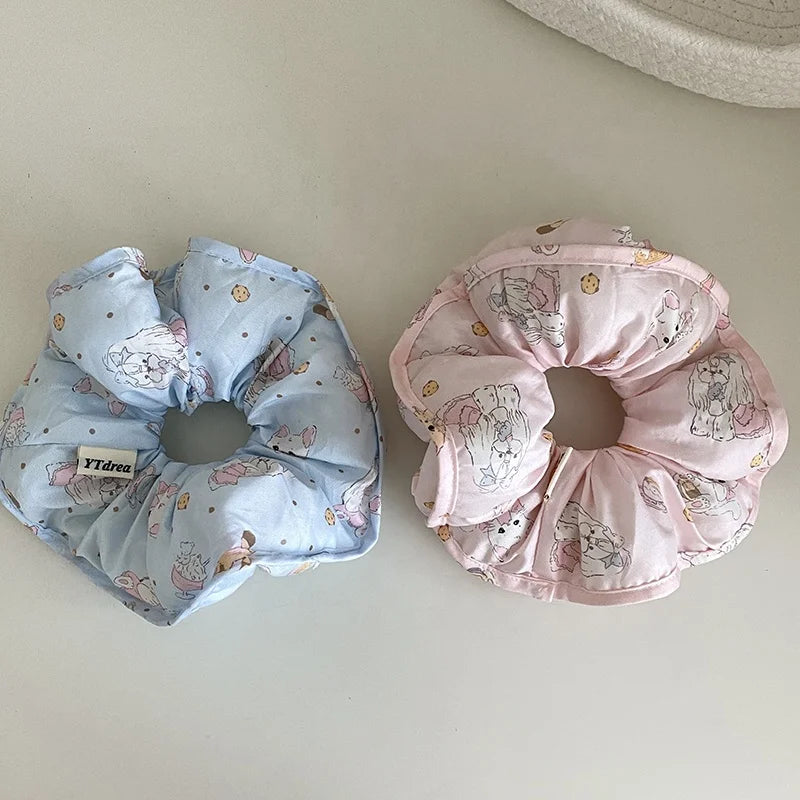 Fashion Sweet Soft Cute Scrunchies for Girls Trendy Elegant Animals Hair Ties for Women Ladies Hair Accessories in Stock Chic