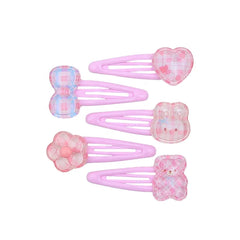Candy Color Plaid Hair Clips for Kids Sweet Animal Snap Hair Accessories Kawaii Flower Bowknot for Baby Girls for Parties