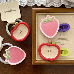 Children Fruits Color Blocked Thick Thin Hair Scrunchies Hairpins Fashion Sweet Cute Kid Hair Ties Alligator Clips Accessories