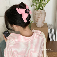 Large Solid Color Bowknot Hair Claw Clips for Women & Girls Fabric Hair Accessories Cute & Trendy Haarspange for Daily Wear