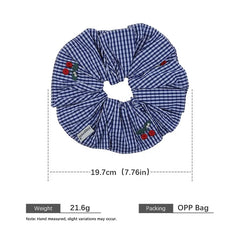 Stylish Plaid Cherry Scrunchies for Girls Elegant Minimalistic Casual Hair Ties for Women Ladies High Elastic Hair Accessories