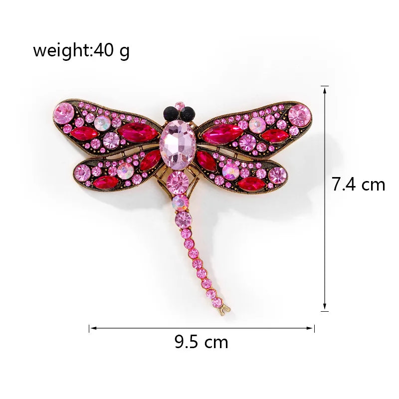 Fashion Sweet Rhinestone Elegant Brooches for Girls Animals Dragonfly Pins Jewelry for Women Ladies Accessories Wholesale