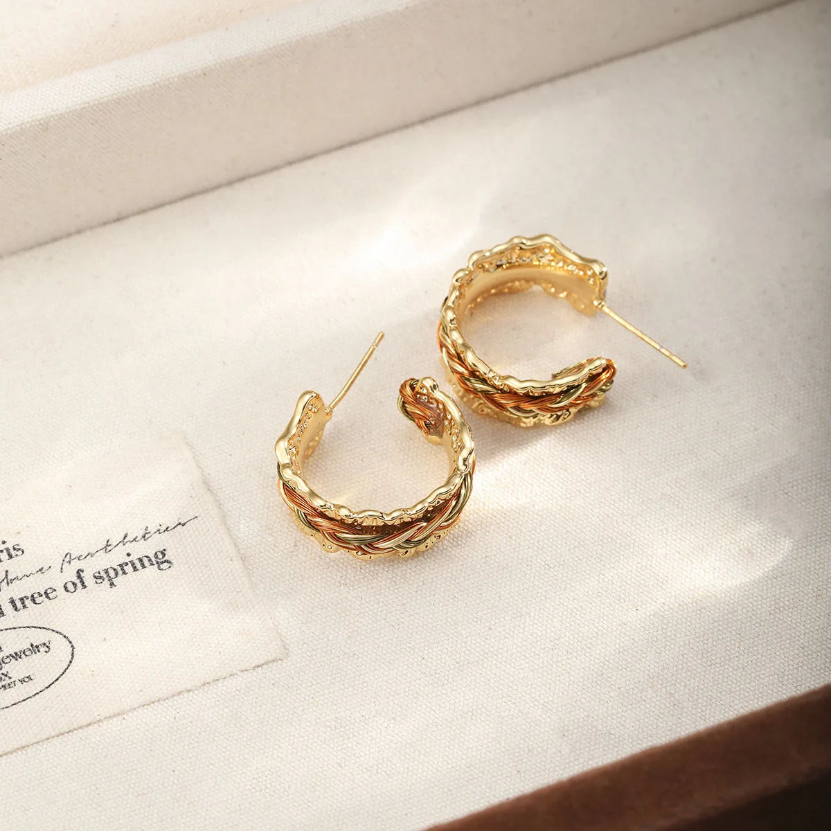 Fashion Copper Wire S925 Silver Hoop Earrings for Girls Simple Natural Stone Jewelry for Women Ladies Wholesale China Supplier