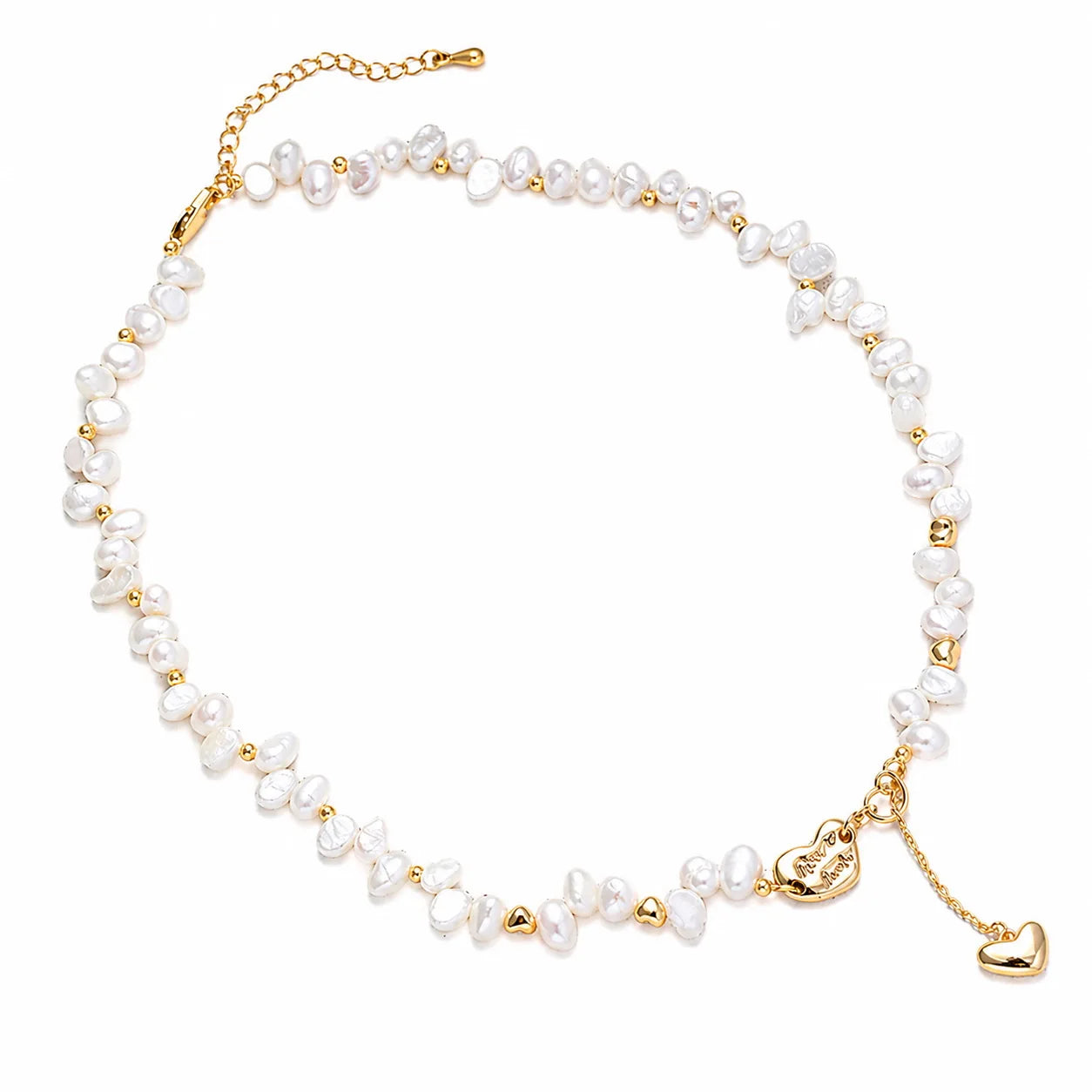 Fashion Elegant Freshwater Pearl Sweet Necklaces for Girls 18K Gold Luxury Jewelry for Women Ladies Accessories Wholesale Bulk