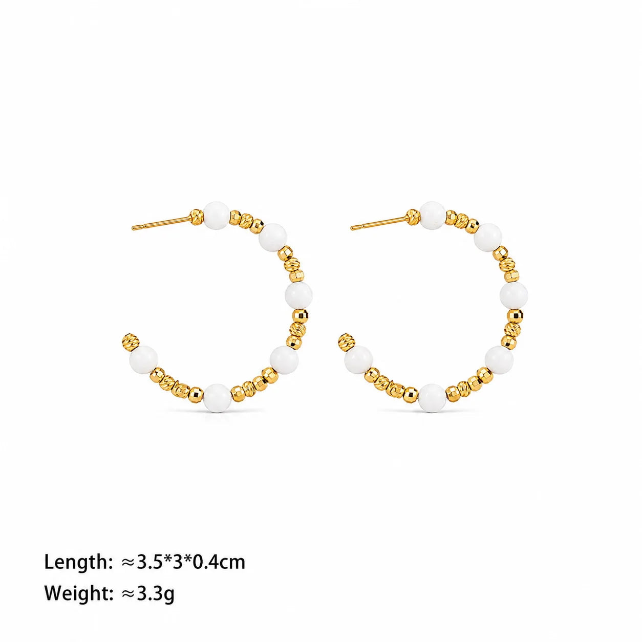 Fashion Blue Turquoise Trendy Stylish Hoop Earrings for Girls Simple Classic Copper Beads Jewelry for Women Ladies Wholesale