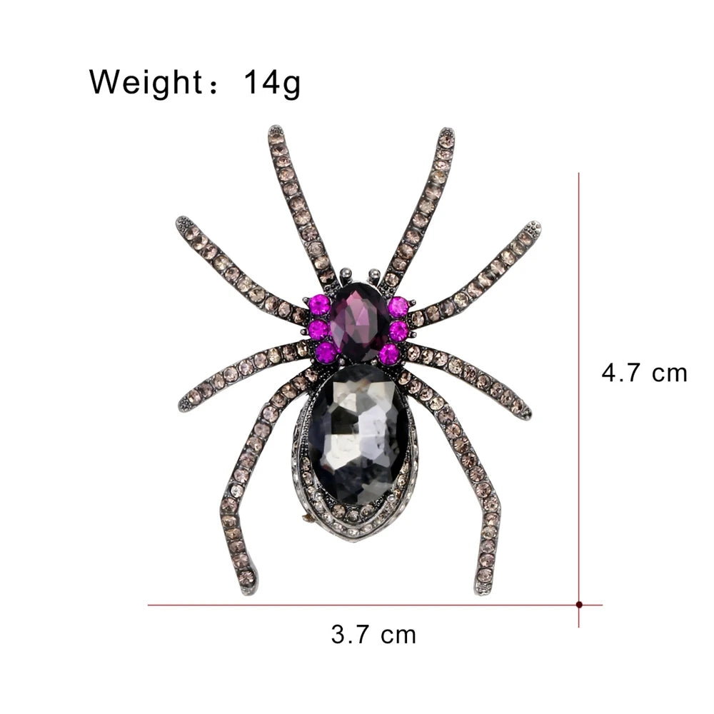 Fashionable Spider Trendy Charms Animals Brooches for Girls Stylish Glamorous Pins Jewelry for Women Ladies Accessories Chic